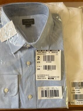 Crewcuts Boys Dress Shirt Bundle Size 16 NWT Ludlow White + Thompson Blue
